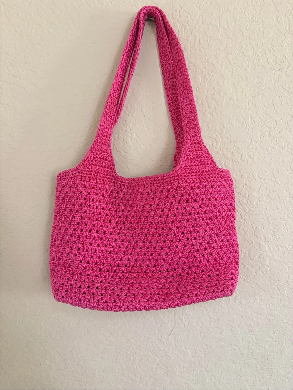 💕Handmade Pink Crochet Tote Bag